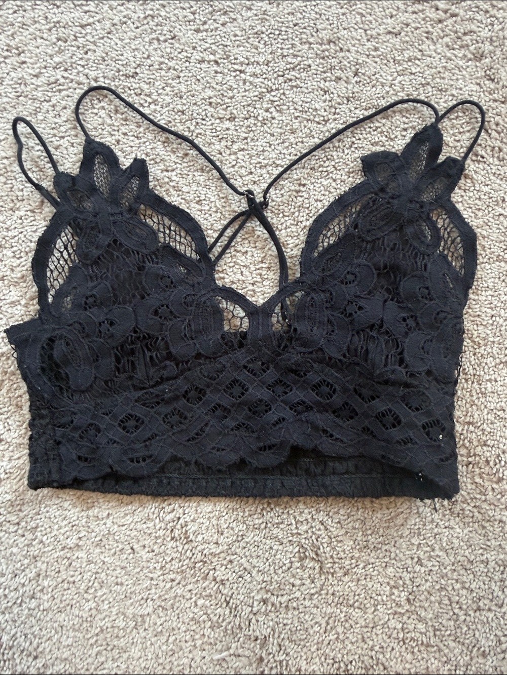 Black Lace Bralette Crop Top - Women Intimates & Sleepwear